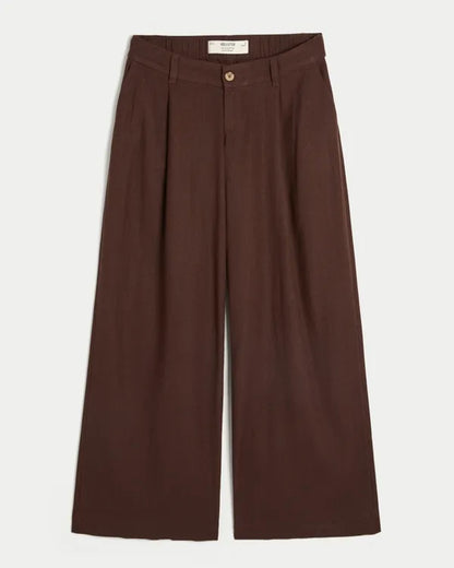 Hollister Livvy Ultra Low-Rise Linen-Blend Super Baggy Pants