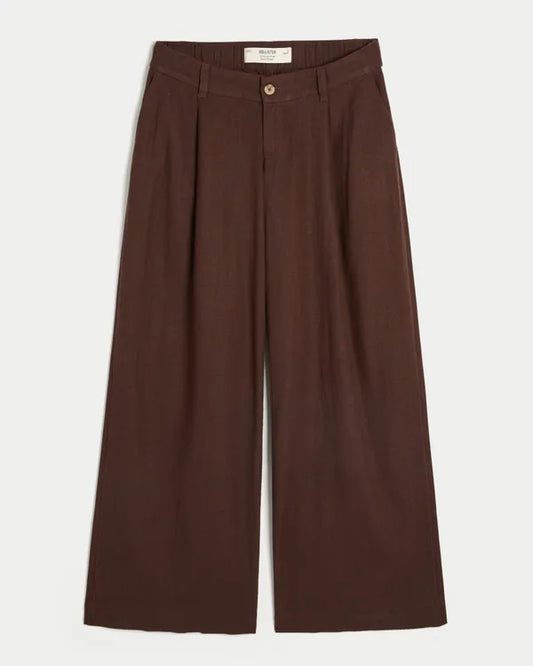 Hollister Livvy Ultra Low-Rise Linen-Blend Super Baggy Pants