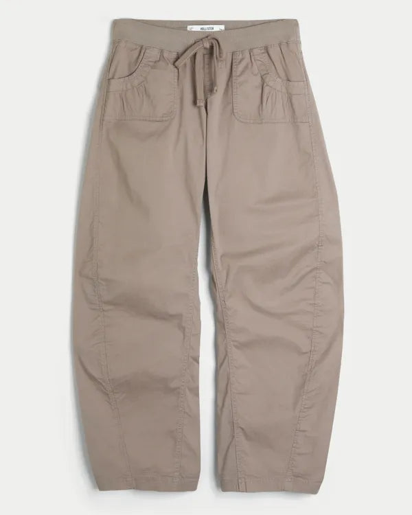 Hollister Remi Ultra Low-Rise Poplin Baggy Cinch Pants