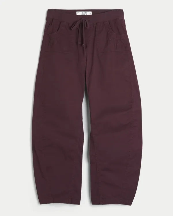 Hollister Remi Ultra Low-Rise Poplin Baggy Cinch Pants