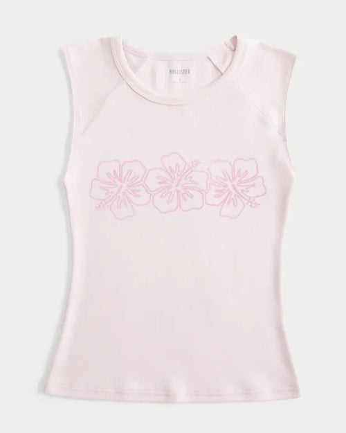 Hibiscus Graphic Raglan Tank