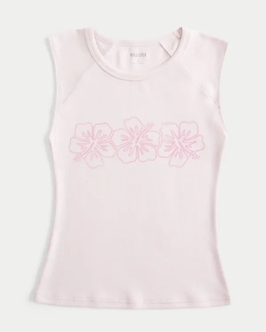 Hibiscus Graphic Raglan Tank