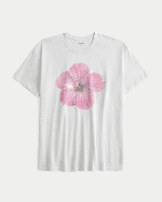 Oversized Hibiscus Graphic Tee