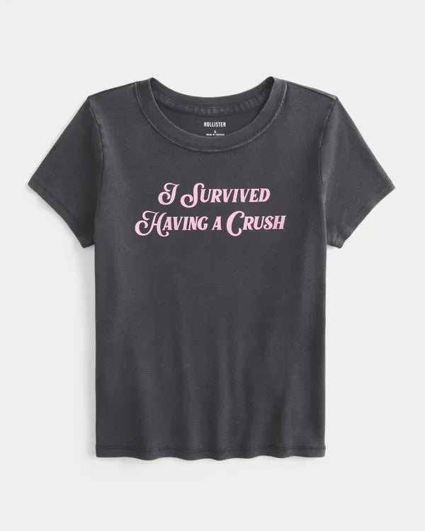 I Survived Having a Crush Graphic Baby Tee