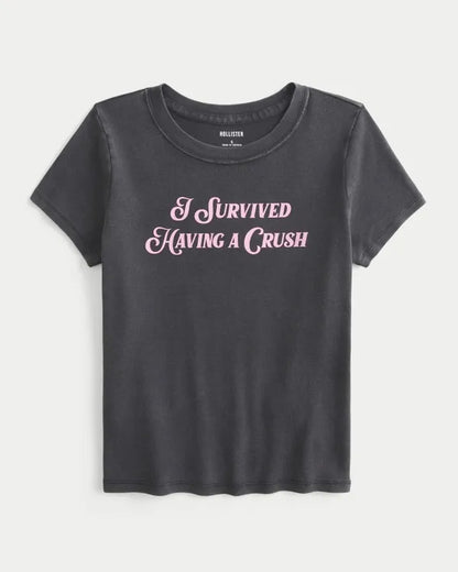 I Survived Having a Crush Graphic Baby Tee