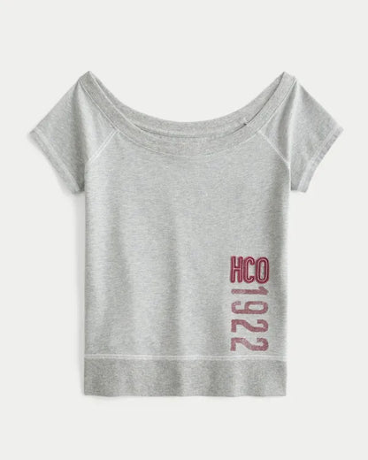 Logo Graphic Banded Scoop Tee