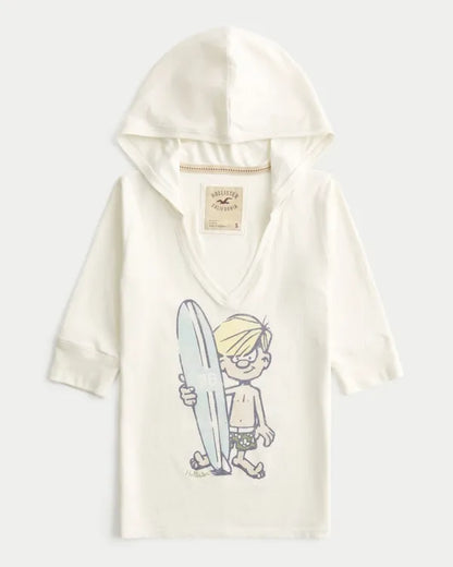 Hooded Half-Sleeve Waxer Graphic Tee