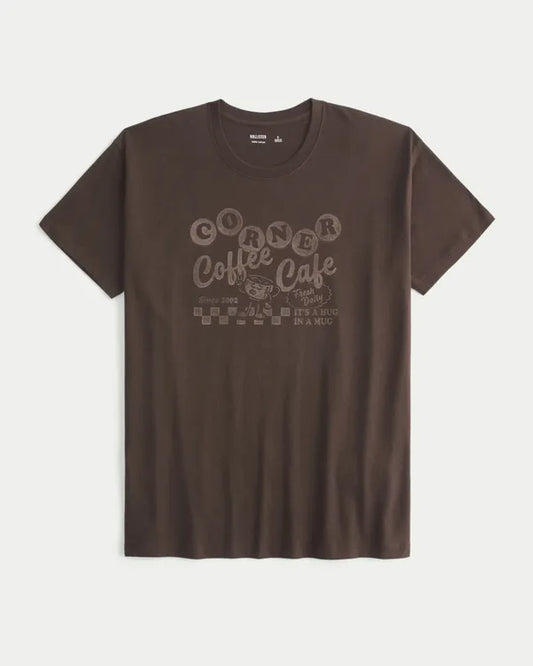 Oversized Corner Coffee Café Graphic Tee