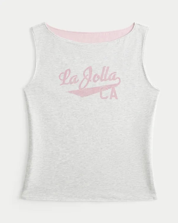 La Jolla Graphic Slash-Neck Tank
