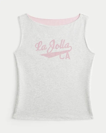 La Jolla Graphic Slash-Neck Tank