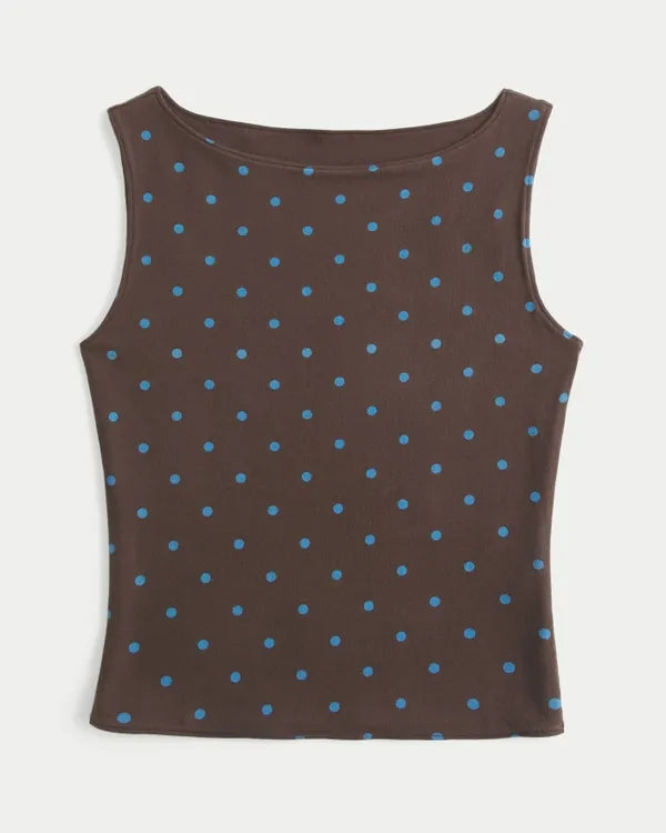 Dot Slash-Neck Tank