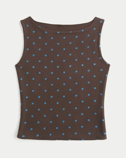 Dot Slash-Neck Tank