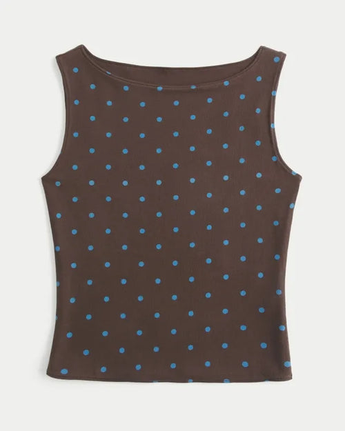 Dot Slash-Neck Tank