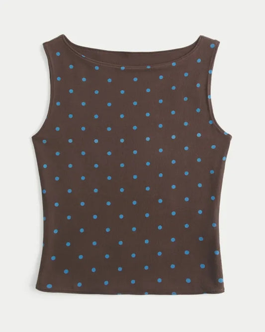 Dot Slash-Neck Tank