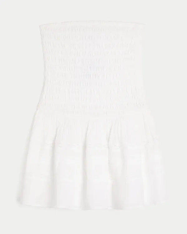 Strapless Smocked Mini Dress