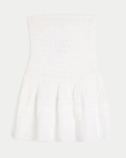 Strapless Smocked Mini Dress