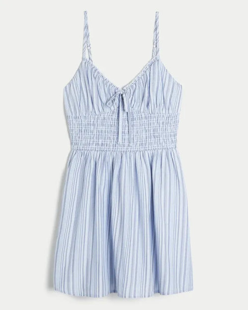 Smocked Waist Mini Dress