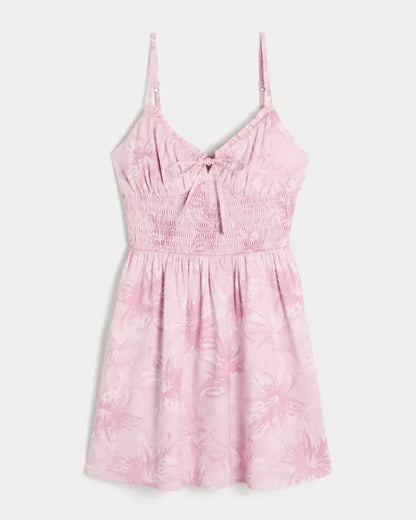 Smocked Waist Mini Dress