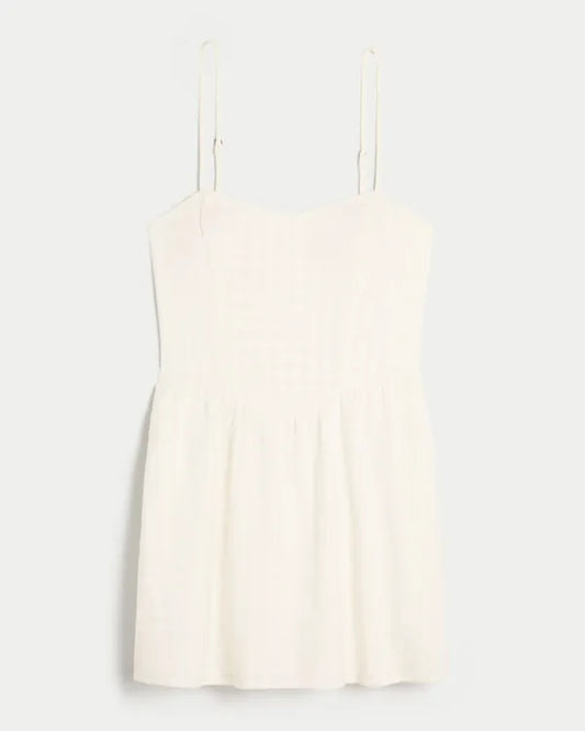 Open-Back Crosshatch Skort Dress