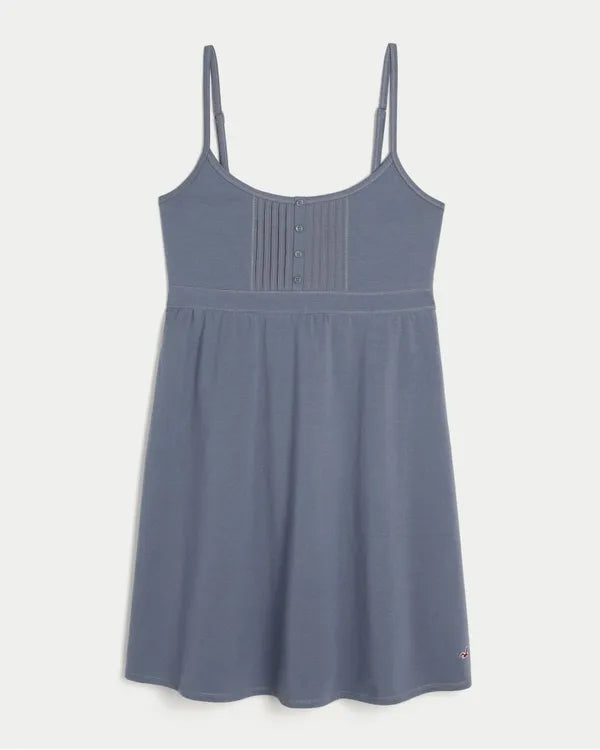 Pintuck Knit Mini Dress
