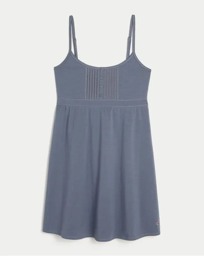 Pintuck Knit Mini Dress