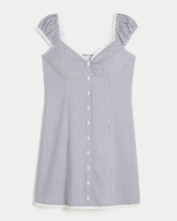 Cap Sleeve Button Shirt Dress