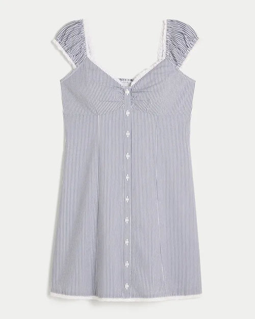 Cap Sleeve Button Shirt Dress