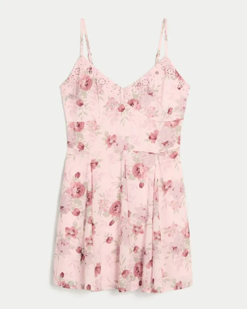 Embroidered Mini Dress