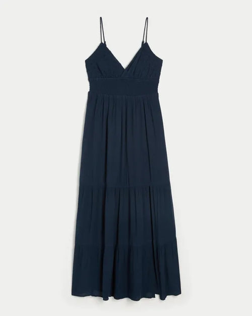 Embroidered Babydoll Maxi Dress