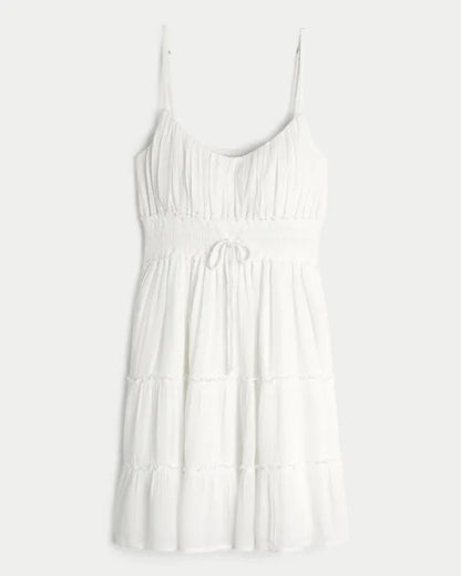 Smocked Waist Mini Dress