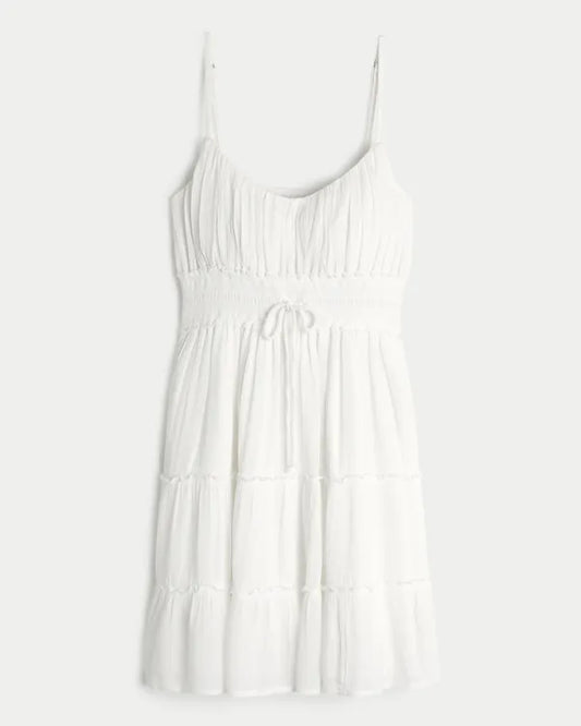Smocked Waist Mini Dress