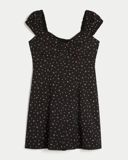 Cap Sleeve Button Shirt Dress