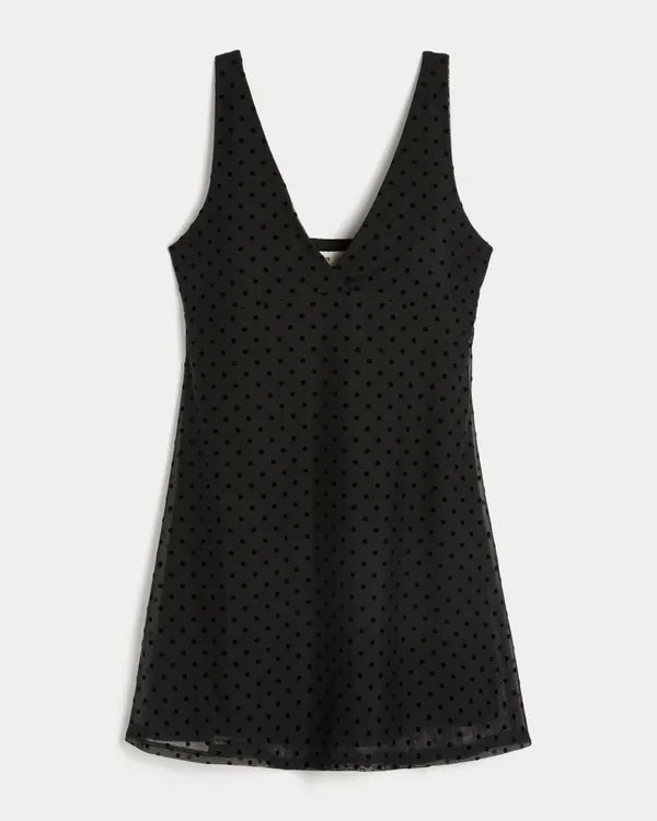Dot Mesh Mini Dress