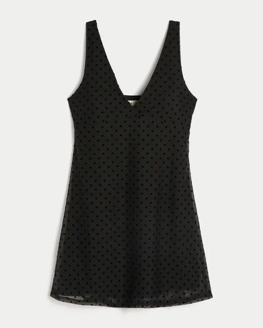 Dot Mesh Mini Dress