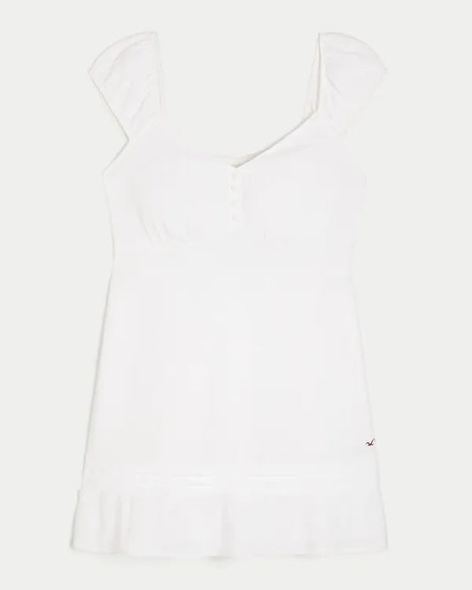 Curvy Cap Sleeve Babydoll Mini Dress