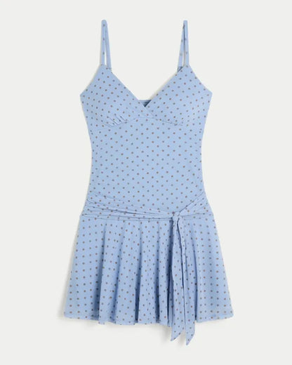 Tie Waist Mesh Mini Dress