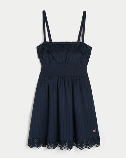 Lace Trim Mini Dress