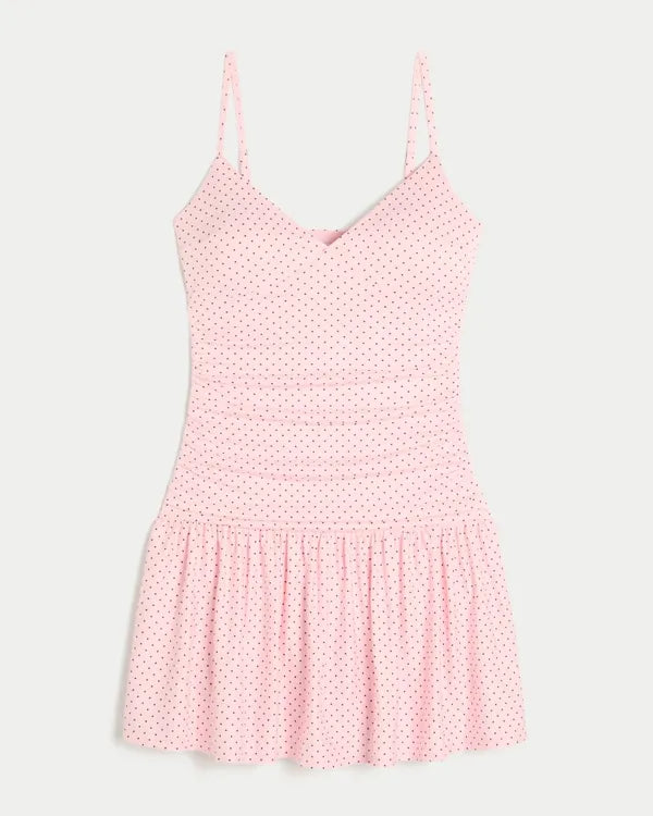 Knit V-Neck Mini Dress