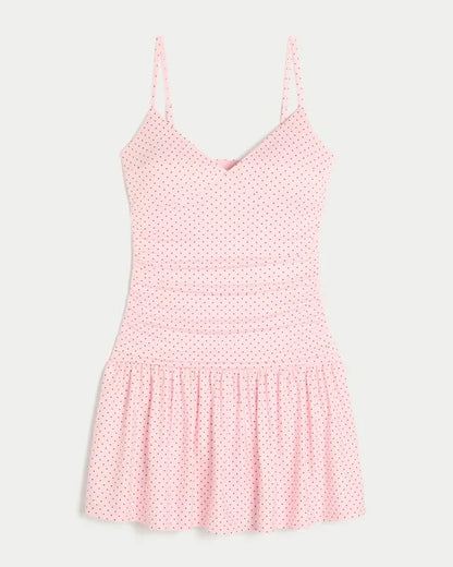 Knit V-Neck Mini Dress