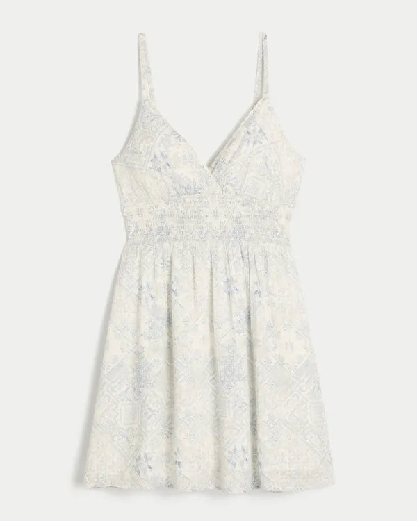 Smocked Waist Mini Dress