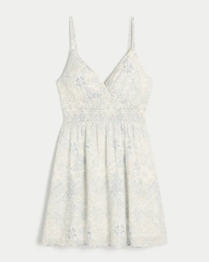 Smocked Waist Mini Dress