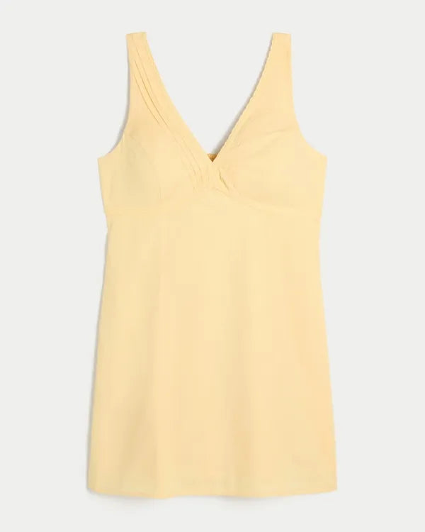 Lace Trim Mini A-Line Dress