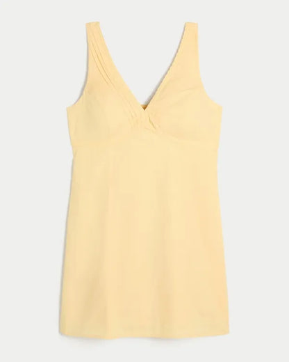 Lace Trim Mini A-Line Dress