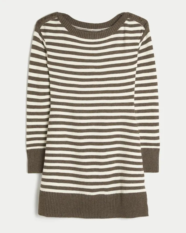 Long-Sleeve Sweater Mini Dress