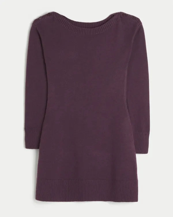 Long-Sleeve Sweater Mini Dress