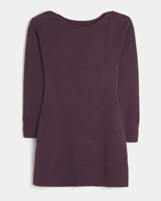 Long-Sleeve Sweater Mini Dress