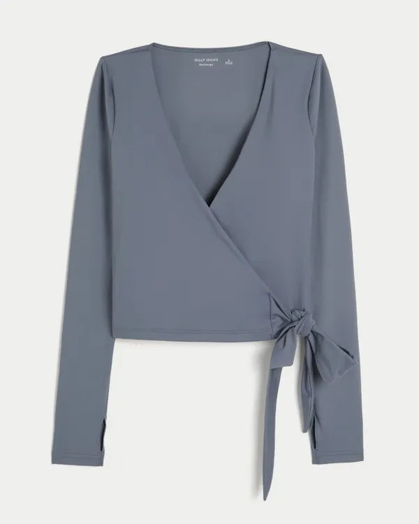 Gilly Hicks Active Recharge Long-Sleeve Wrap Top
