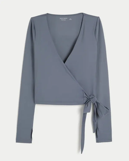 Gilly Hicks Active Recharge Long-Sleeve Wrap Top